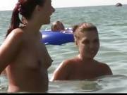 Watch These Smooth Nudists Play On A Public Beach