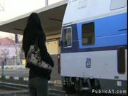 Hot Brunette Sucks Huge Dick On A Train I 