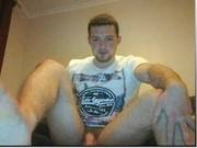 Straight Construction Worker Feet On Webcam