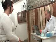 Ffm Bbw French Brunette Banged With A Strapon Dildo At The Gyneco