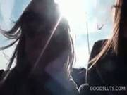 Blonde Amateur Flashing Boobs In Car