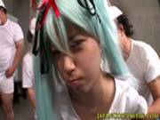 Asian Cosplaybabe Enjoys Two Dicks