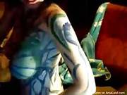 Busty Gf Having Her Body Painted