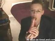 Sarah Sucking On A Dildo