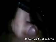 Giving Her Boyfriend A Handjob Until He Cums
