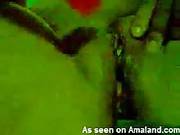 Chick Masturbating With Red Dildo