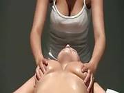 Busty Brunette Babe Gets Her Pussy Fingered And Massaged