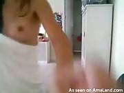 Asian Teen Self-shoots While Getting Dressed