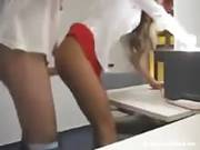 Sexy Blonde Gf Playing Secretary