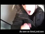 Blonde Slut Sucks And Swallows Cum Inside An Airplane Toilet