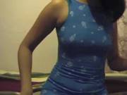 Mexican Mom Alone At Home Playing With He 