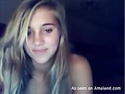 Blonde Teen Cutie Striptease On Webcam