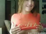 Teen In Orange Shirt Stripping