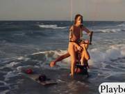 Hot Playmates Kite Boarding Naked With The Professional