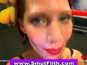 Bukkake Cum Slut Swallows