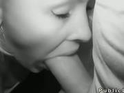 Sexy Blonde Deep Throats My Cock In The Middle Of A Park At Night