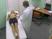 Damn Slim Brunette Chick Gets Creampied By The Doctors Dick In The Examining Table