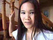 Skinny Asian Teen Drinks Cum Out Of A Shot Glass