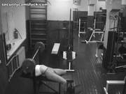 Sexy Lady Is Working Out In The Gym, But She Is Wearing No Panties And No Bra