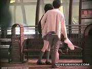 Asian Babe Is Making Love On The Bench, In A Local Park With A Guy She Just Met