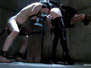 Beautiful Blonde Mistress In Latex Costume Knows How To Make Her Sex Slave Scream From Pleasure