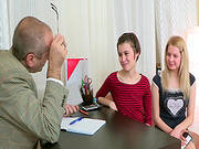 Two Fresh Twats For A Horny Teacher