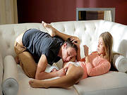 Erotic Fuck On A White Couch