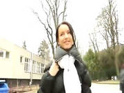 Skinny Amateur Chick Flashes And Banged In Exchange For Money