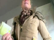 Big Tits Amateur Takes Money And Screwed Good On A Couch