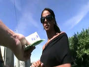 Busty Amateur Takes Money And Receives Cumload In Public