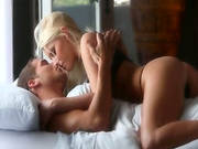 Stunning Blonde Babe Vanessa Cage Pussy Banged On The Bed