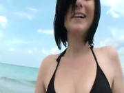 Naughty Amateur Brunette Bikini Chick Tries Out Anal Sex