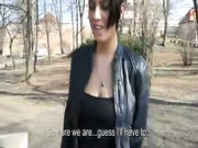 Short Haired Amateur Slut Gets Banged In The Park For Cash