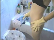 Amateur Busty Blonde Fuck On The Toilet