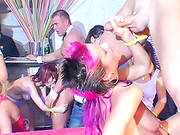 Blondes And Babes In Weird Haircut Fucked Hardcore In This Reality Group Sex At The Orgy Club