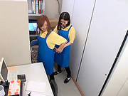 Randy Japanese Worker Gets Fucked In The Storeroom After Headjob