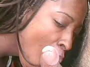 Lustful Ebony Bitch Gets Her Shaved Cunt Banged In A Forest