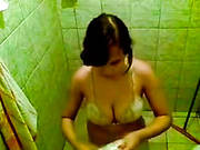 Indian Milf In To The Shower Tits
