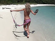 Curly Teen At The Beach