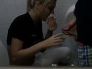 Sexy Blonde Gf Doing Sports And Blowjob In The Gym