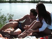 Doggy Style Outdoor Sex On A Picnic
