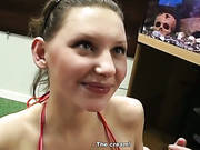 Bikini Girl Gets Cum In Her Filthy Mouth