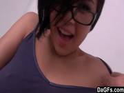 Sexy Fishnet Frames Her Plump Pussy