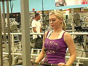 Sporty Pornstar Alison Angel Flashes Her Tits In A Gym