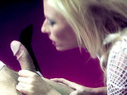 Blond Bombshell In Fishnet Top Gets Her Ass Licked And Fucked