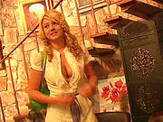 During A Party Alison Angel Pulls Up Her Skirt And Fingers Her Pussy