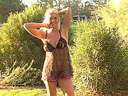 Blonde Cutie, Alison Angel, Pleases Herself With Fingering In A Park