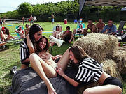 Pornstar Orgy Outside At Field Day