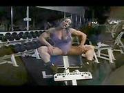 Female Bodybuilder Working Out Naked At Gym