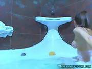 Hot Brunette Babe Fucks Her Pussy In Tub